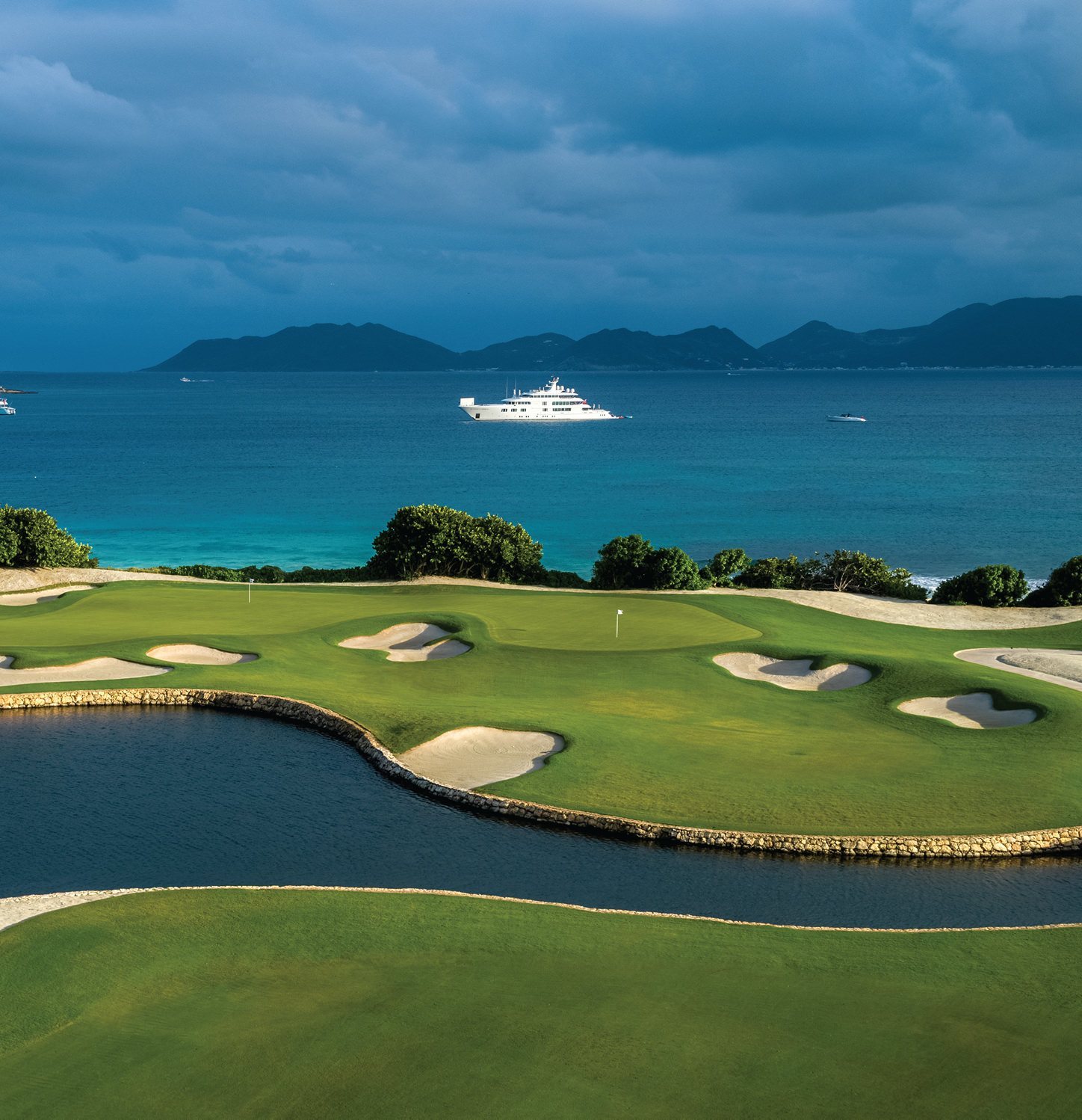 Golf course beside the sea