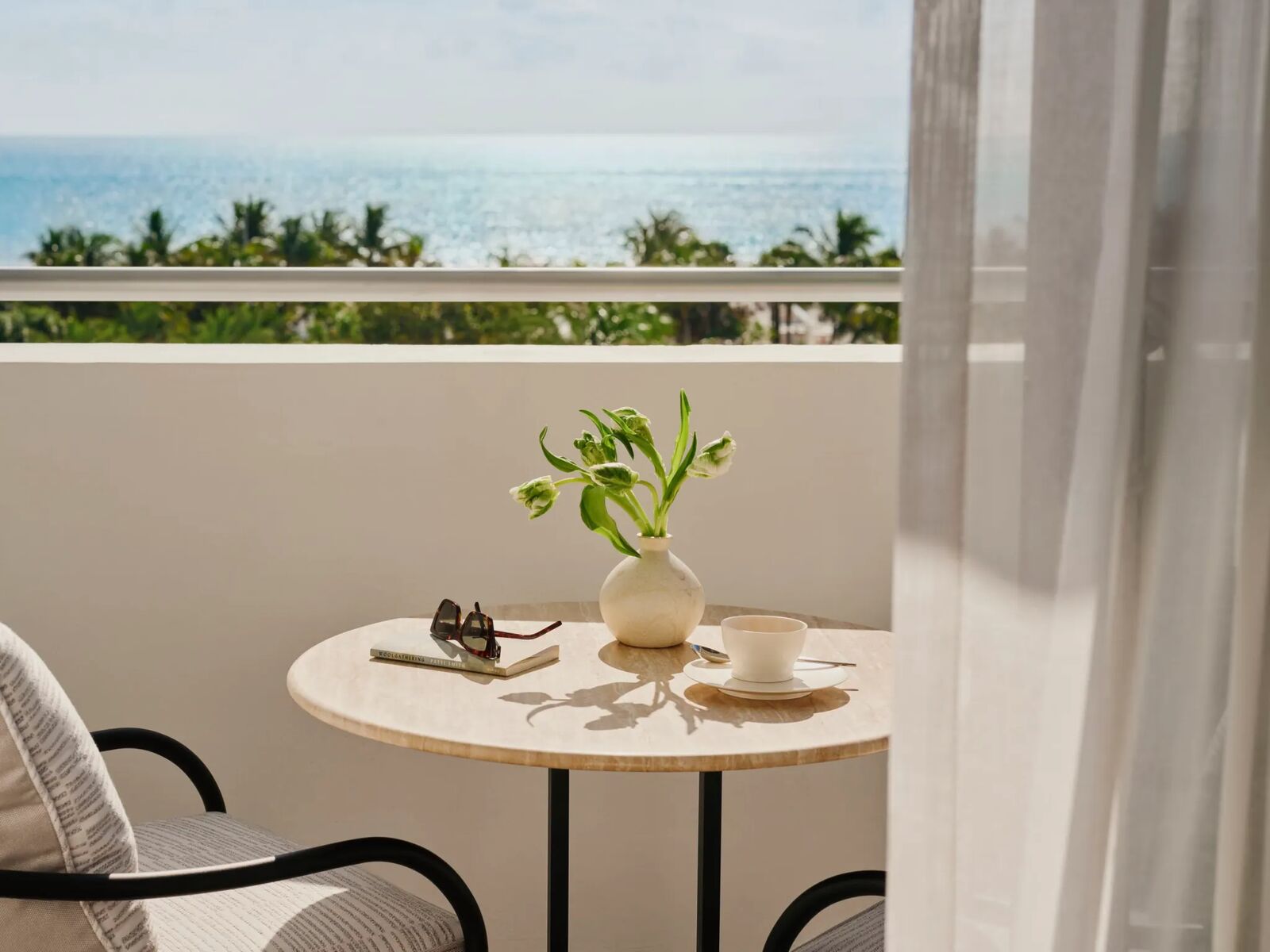 Balcony table with an ocean outlook