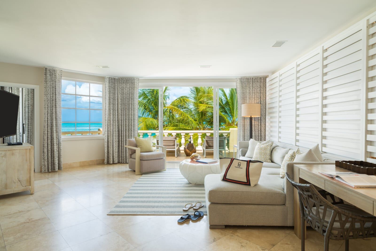 Suite living room with ocean views