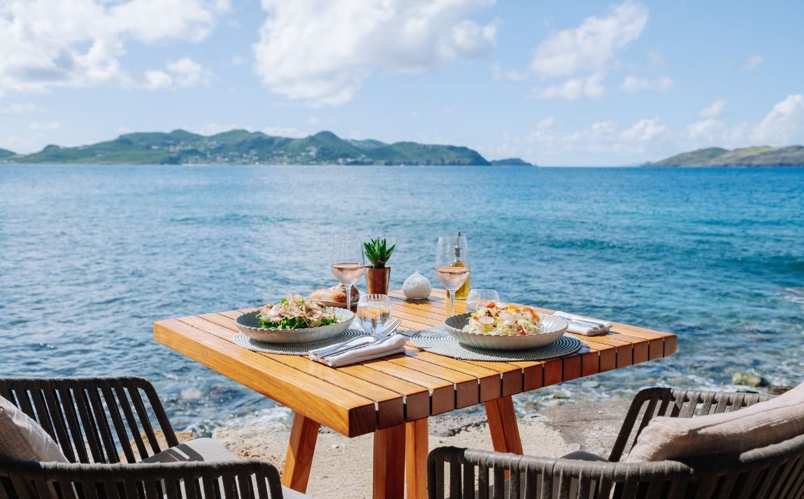 Lunch table above the sea