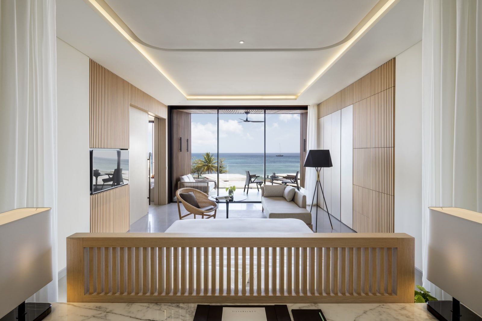 Living space looking out to the ocean