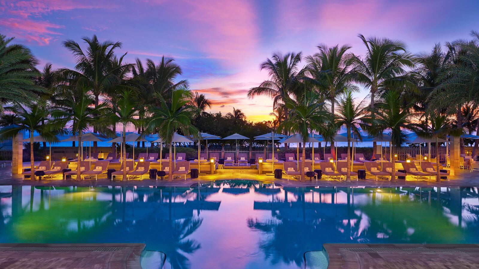 Pool at sunset
