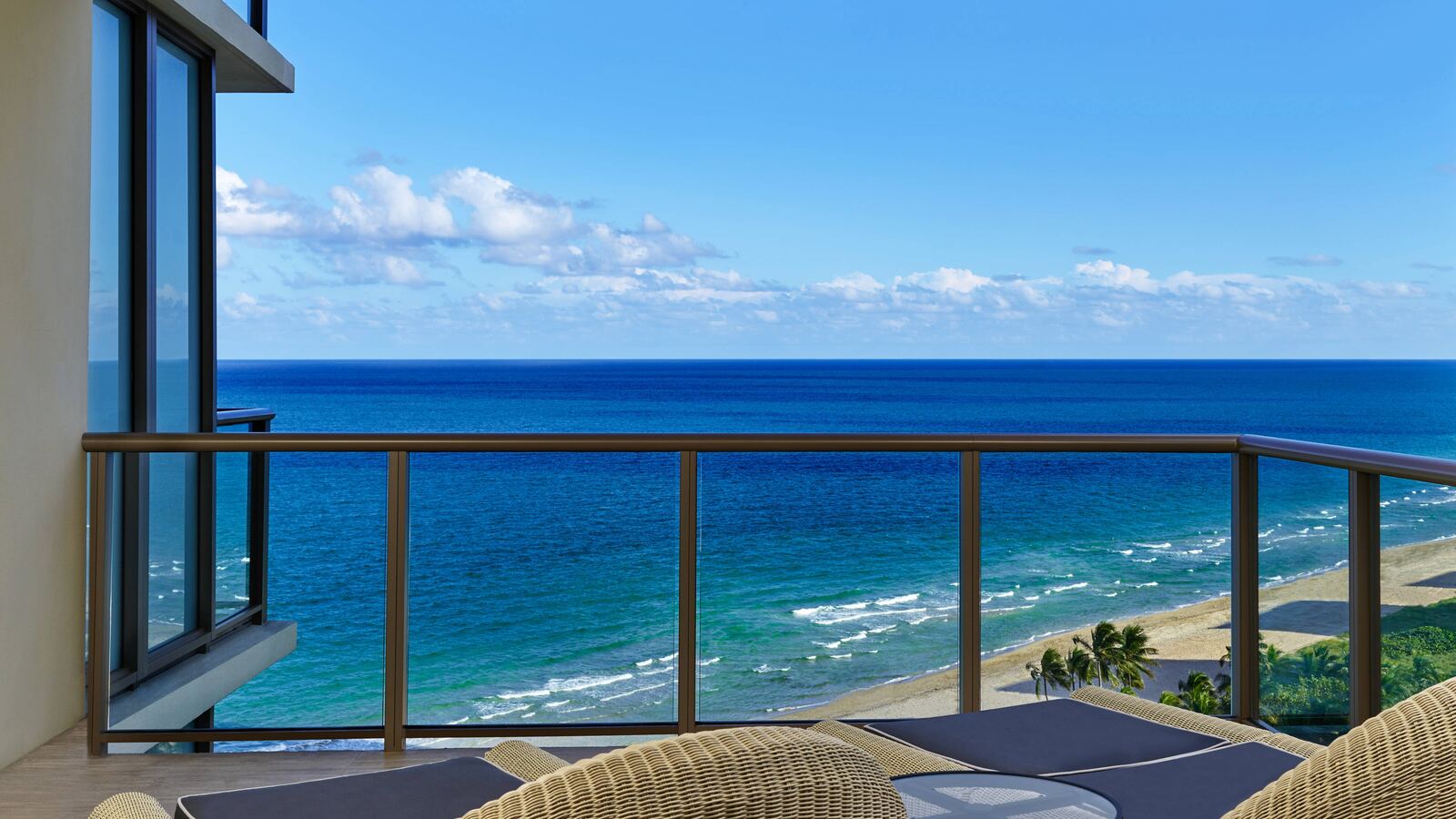 Guest room balcony over the ocean