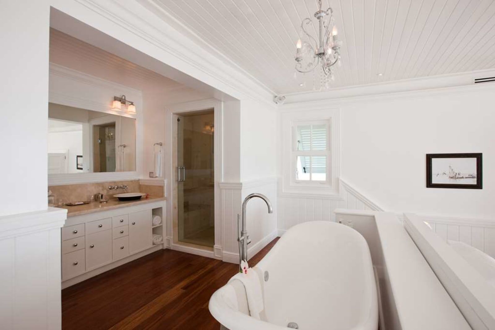 Bathroom with a freestanding tub